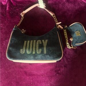NEW Juicy Couture Velour Regal Blue/Flaming
Shoulder Bag With Matching Mini Bag